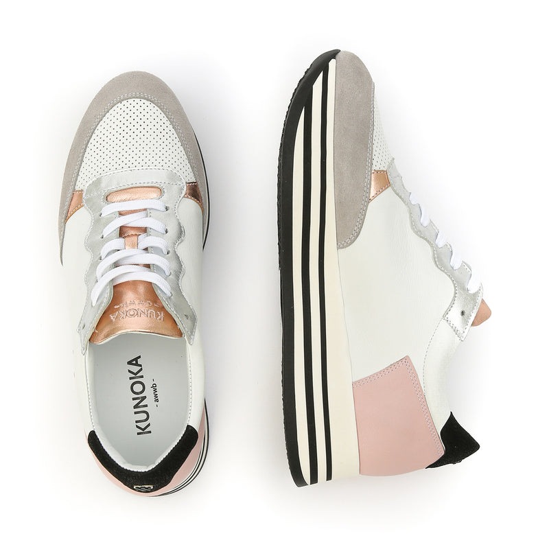 Kunoka STRIPY platform sneaker - pink back Platform Sneaker white