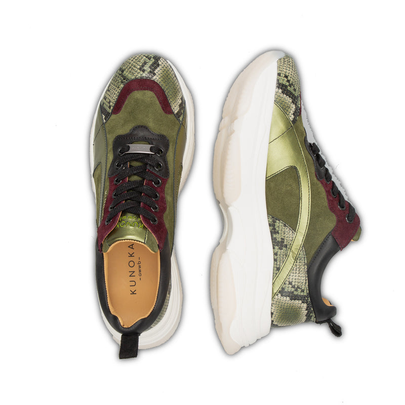 UGLY platform sneaker - snake khaki