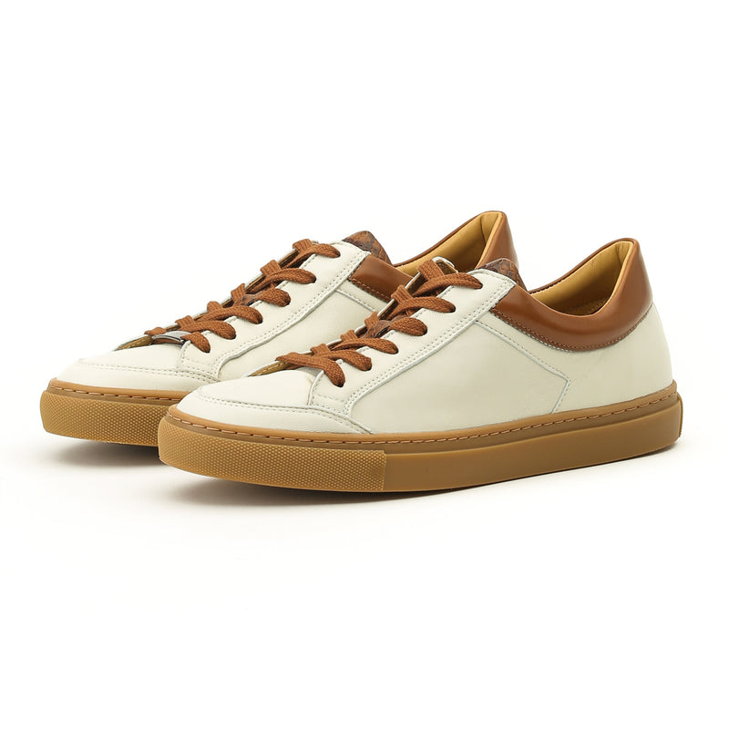 GABRIELLE low sneaker - white/cuoio collar