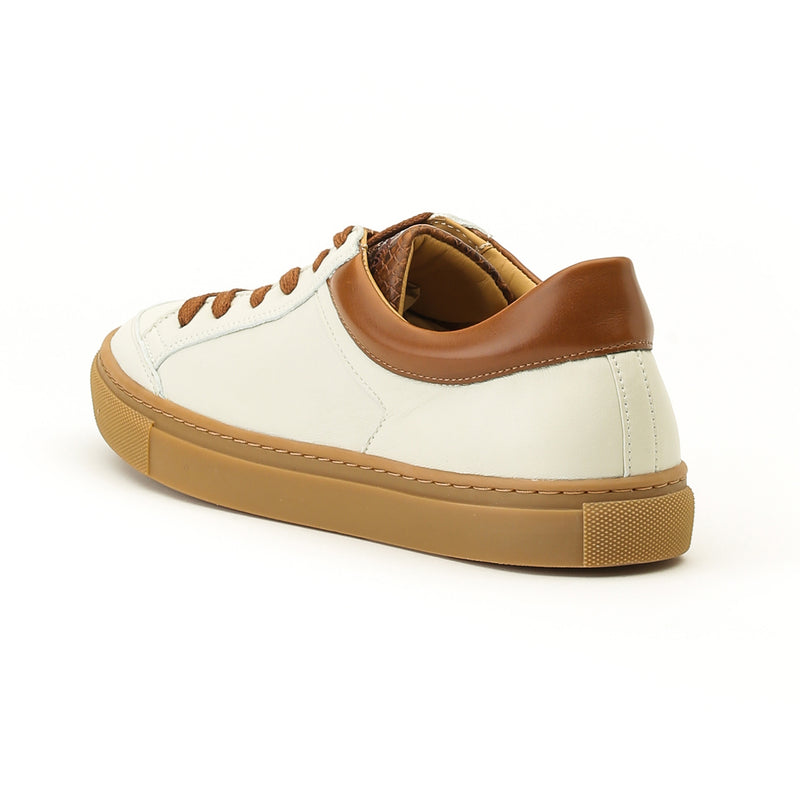 GABRIELLE low sneaker - white/cuoio collar