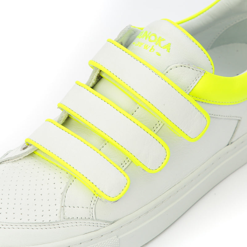 VICTOIRE low sneaker - white/fluo yellow collar