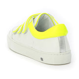 VICTOIRE low sneaker - white/fluo yellow collar