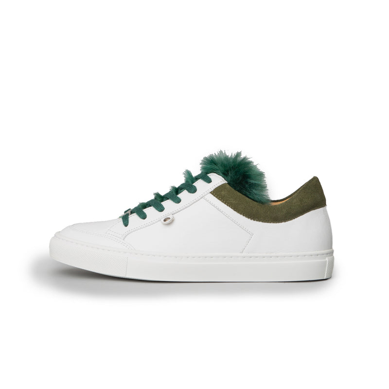 GABRIELLE low sneaker - white/khaki collar