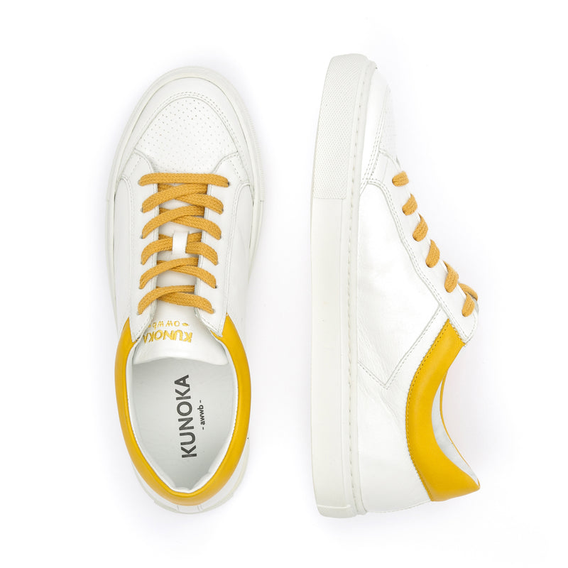GABRIELLE low sneaker - white/yellow collar